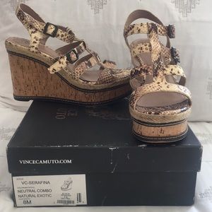 Vince Camuto Snakeskin Wedges